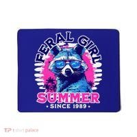 Feral Girl Racoon Summer Beach Sun Vibes Mousepad thumb 0