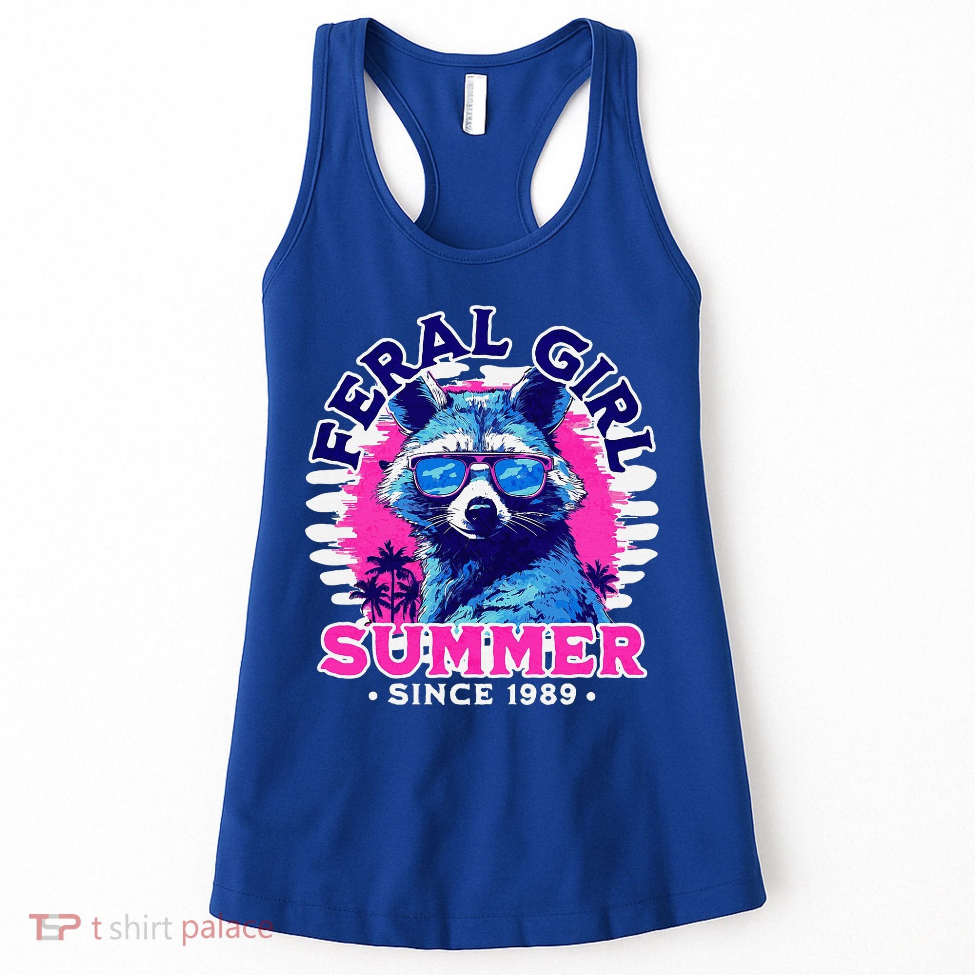 Feral Girl Racoon Summer Beach Sun Vibes Women's Tank Top