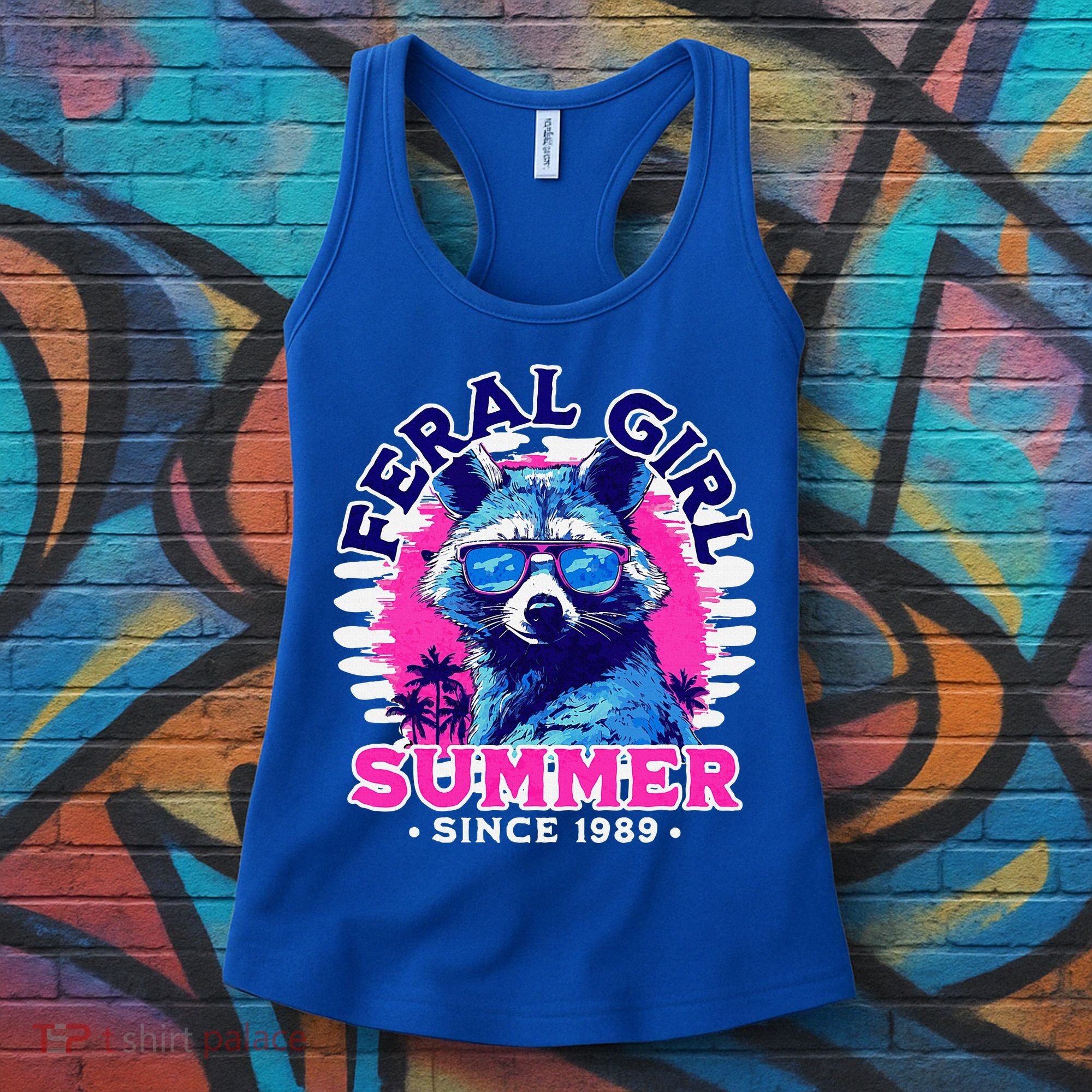 Feral Girl Racoon Summer Beach Sun Vibes Women's Tank Top