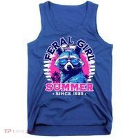 Feral Girl Racoon Summer Beach Sun Vibes Tank Top thumb 0