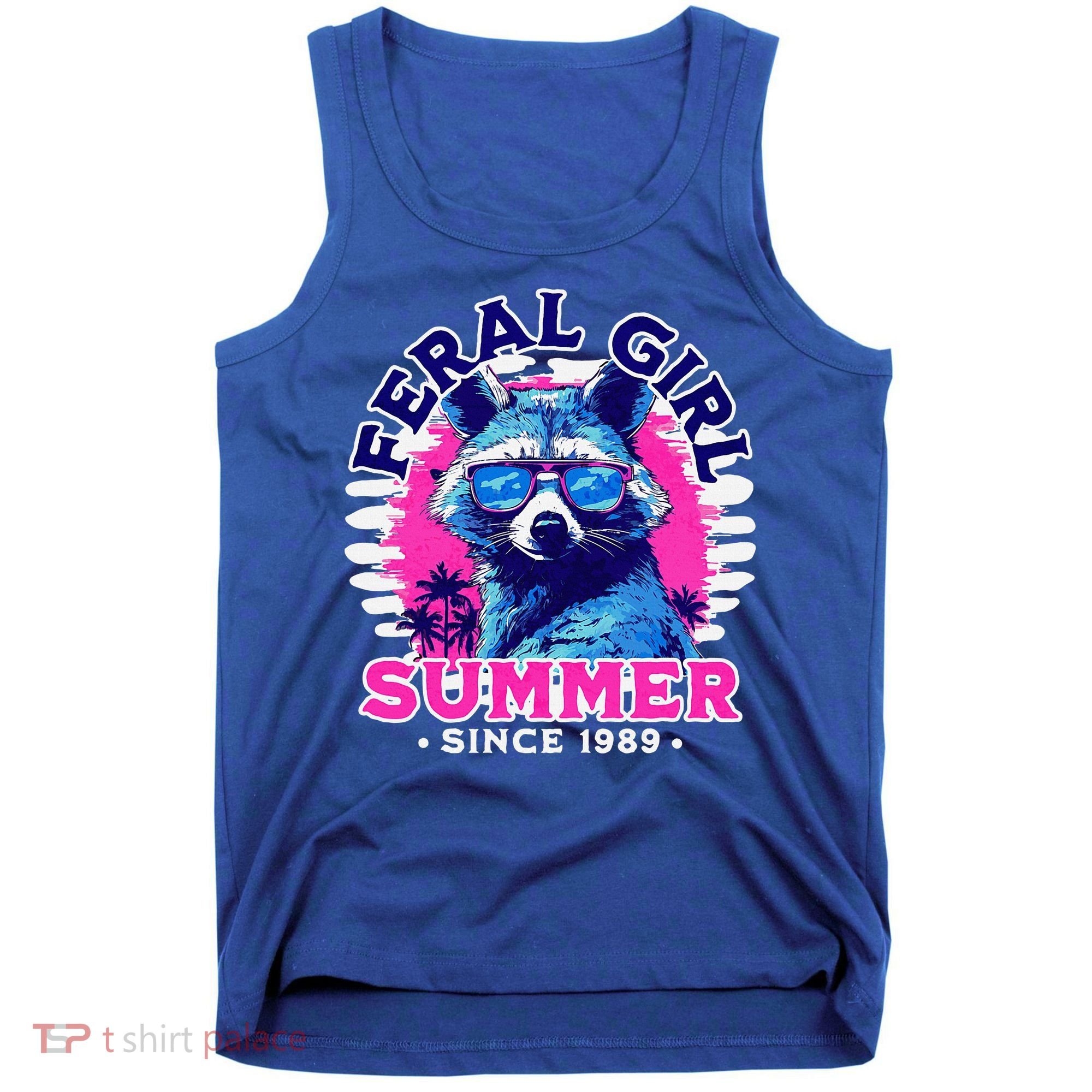 Feral Girl Racoon Summer Beach Sun Vibes Tank Top
