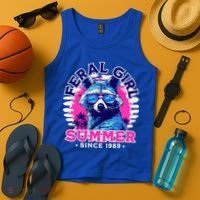 Feral Girl Racoon Summer Beach Sun Vibes Tank Top thumb 4