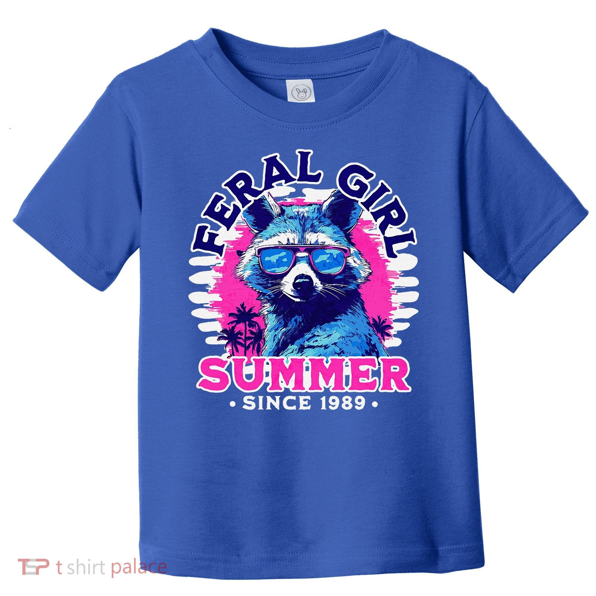 Feral Girl Racoon Summer Beach Sun Vibes Toddler T-Shirt
