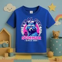 Feral Girl Racoon Summer Beach Sun Vibes Toddler T-Shirt thumb 3