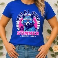 Feral Girl Racoon Summer Beach Sun Vibes Women's T-Shirt thumb 2