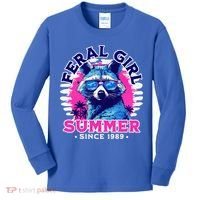 Feral Girl Racoon Summer Beach Sun Vibes Kids Long Sleeve Shirt thumb 0