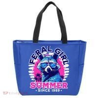 Feral Girl Racoon Summer Beach Sun Vibes Tote Bag thumb 0
