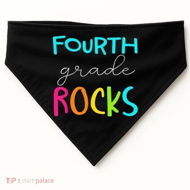 Fourth Grade Rocks Team 4th Grade Teacher USA-Made Doggie Bandana