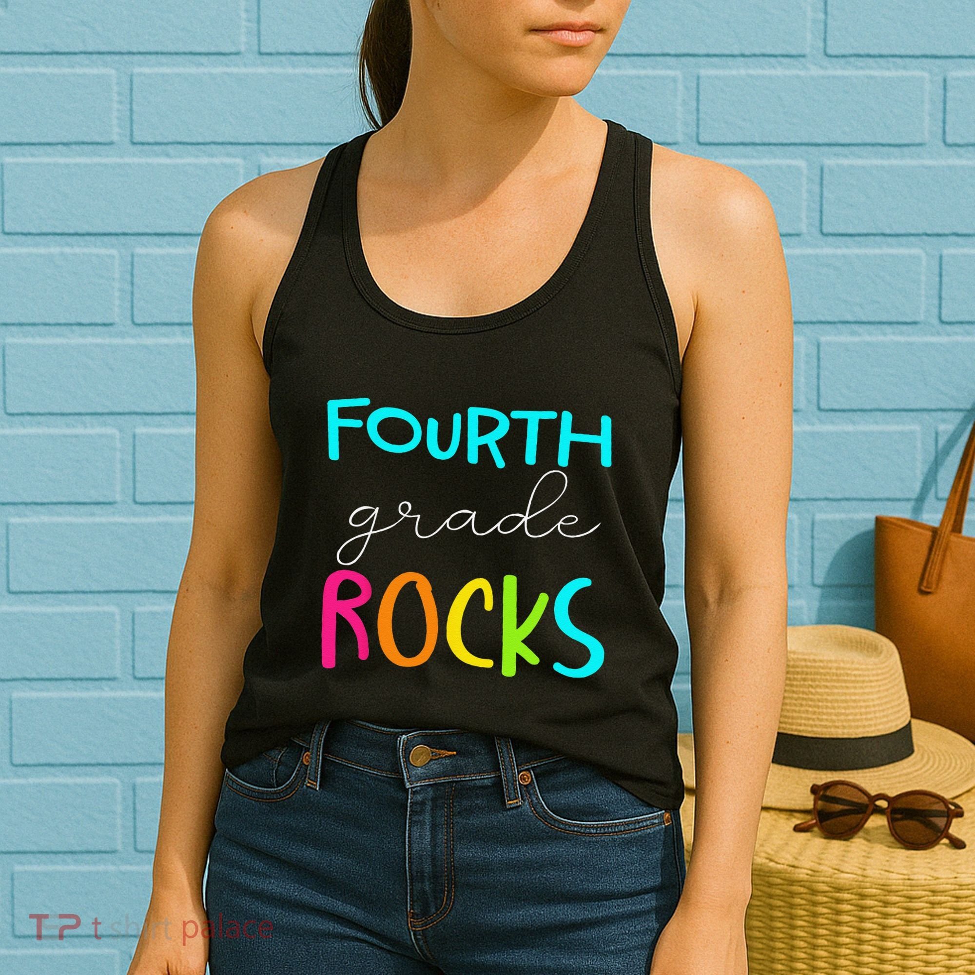 Fourth Grade Rocks Team 4th Grade Teacher Women's Tank Top