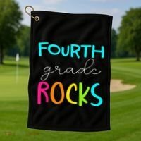 Fourth Grade Rocks Team 4th Grade Teacher Golf Towel thumb 1