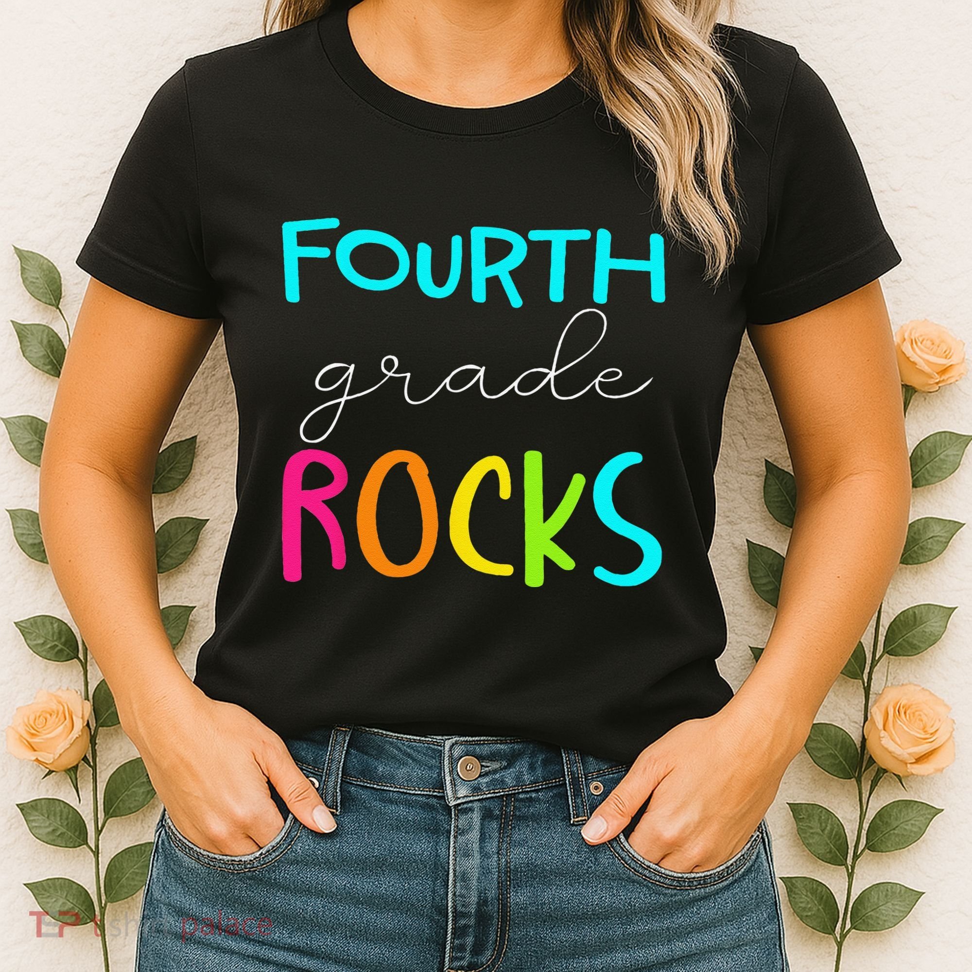 Fourth Grade Rocks Team 4th Grade Teacher Women's T-Shirt