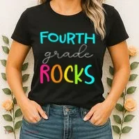 Fourth Grade Rocks Team 4th Grade Teacher Women's T-Shirt thumb 2