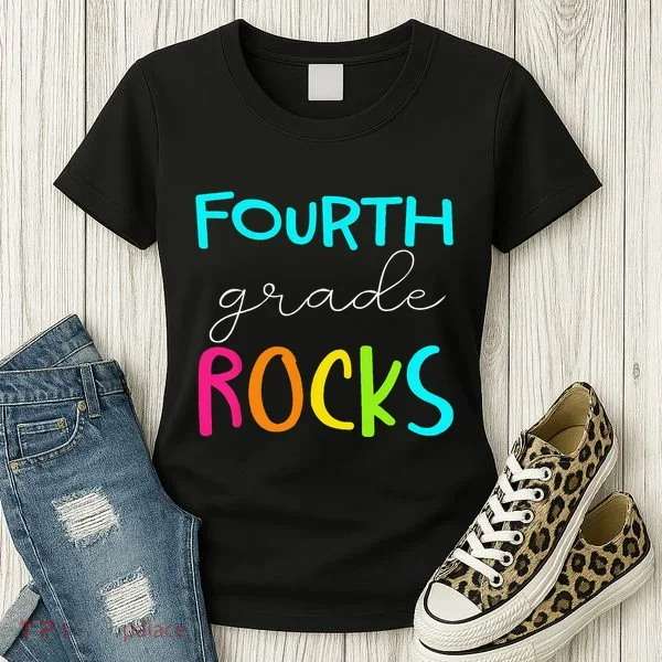 Fourth Grade Rocks Team 4th Grade Teacher Women's T-Shirt