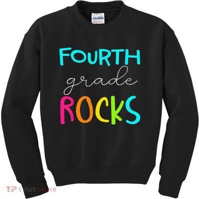 Fourth Grade Rocks Team 4th Grade Teacher Kids Sweatshirt