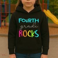 Fourth Grade Rocks Team 4th Grade Teacher Kids Hoodie thumb 3