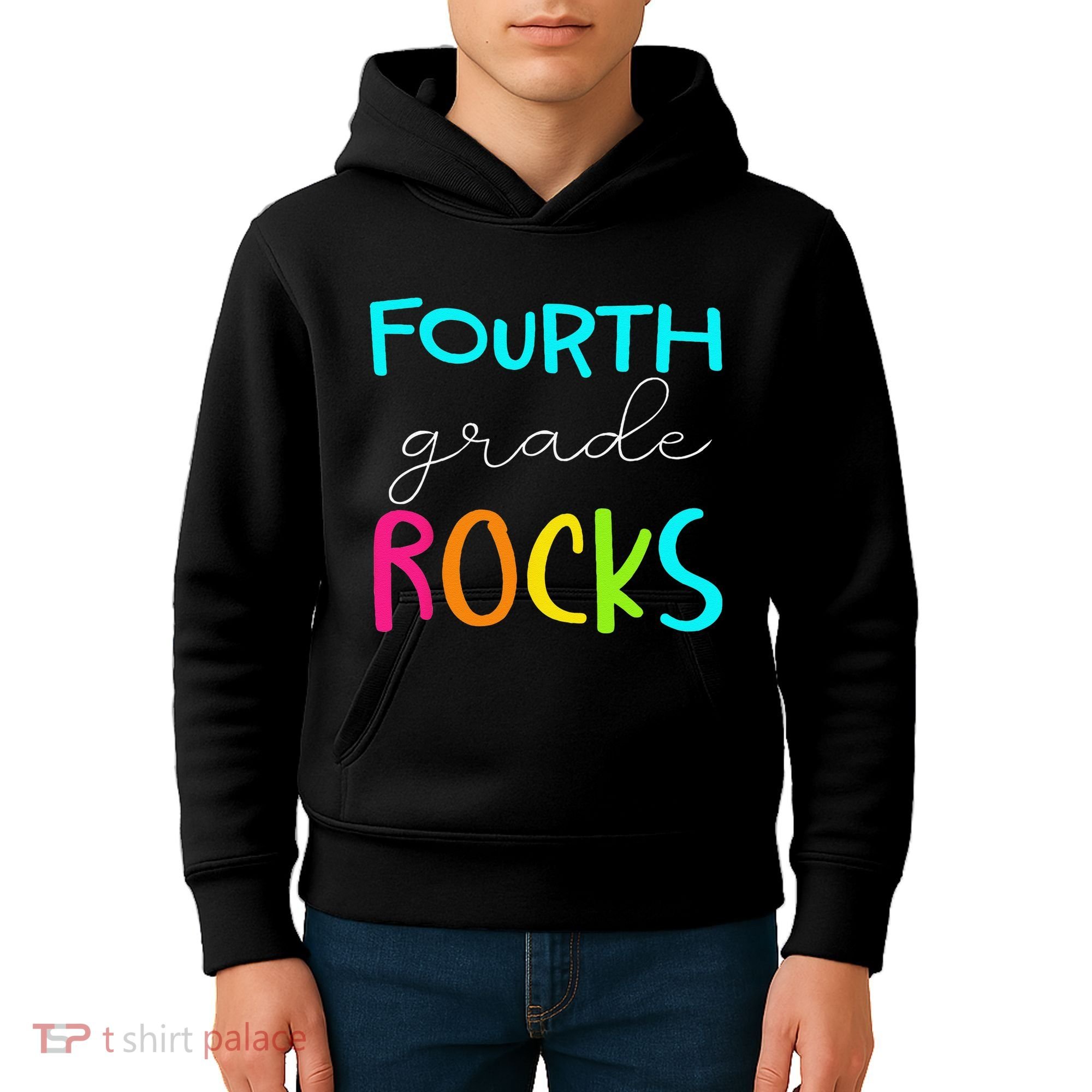 Fourth Grade Rocks Team 4th Grade Teacher Kids Hoodie