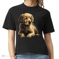 Funny Golden Retriever Puppy Puppies Comfort Colors Boxy T-Shirt thumb 0
