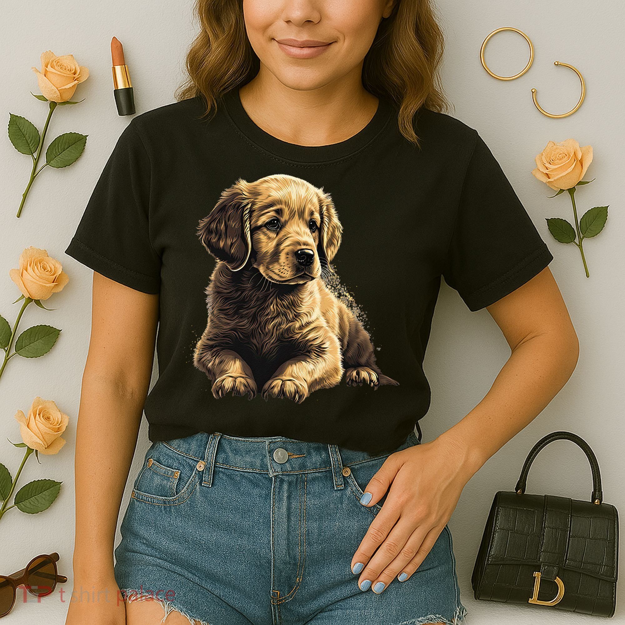 Funny Golden Retriever Puppy Puppies Comfort Colors Boxy T-Shirt