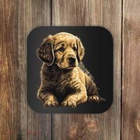 Funny Golden Retriever Puppy Puppies Coaster thumb 0