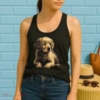 Funny Golden Retriever Puppy Puppies Women's Tank Top thumb 2