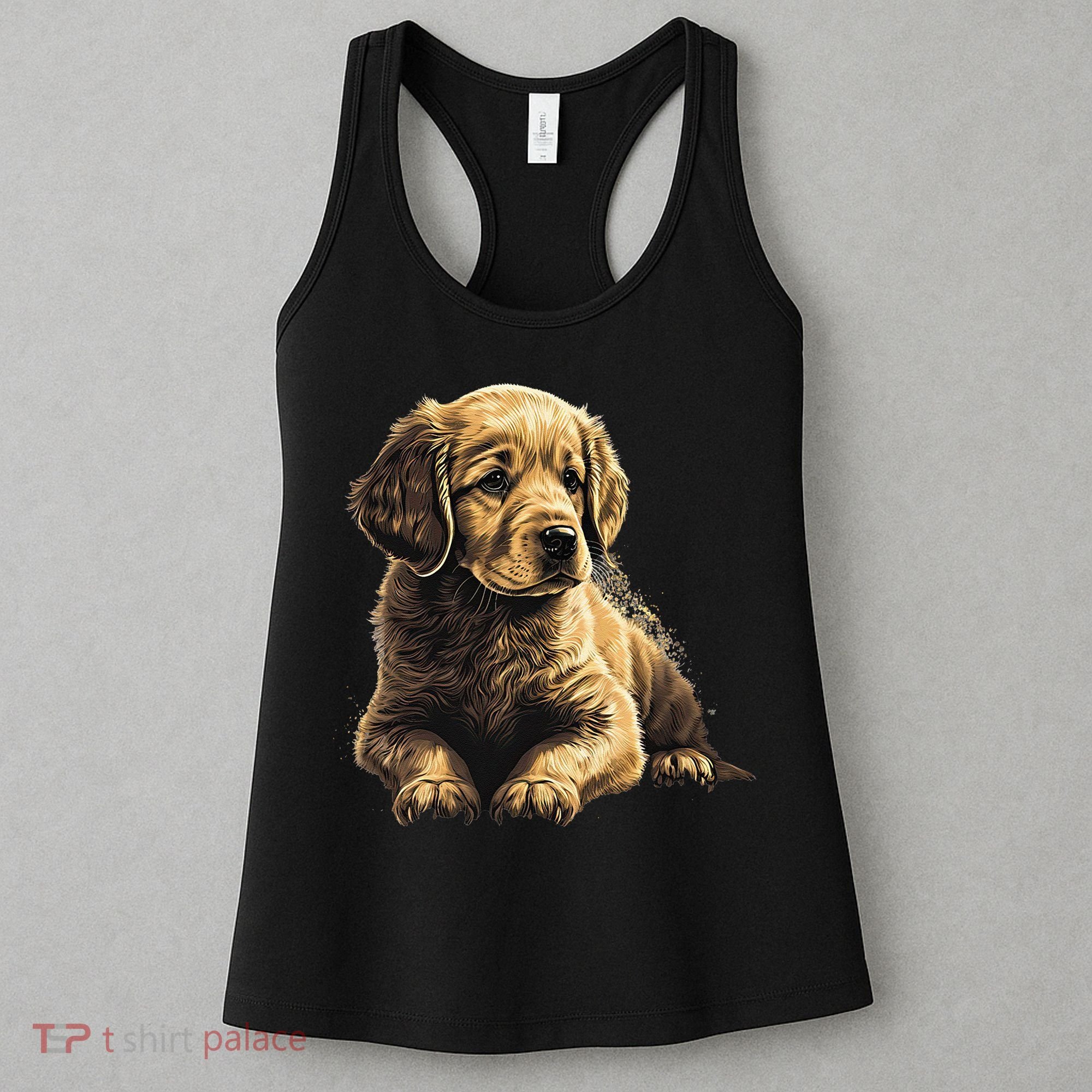 Funny Golden Retriever Puppy Puppies Women's Tank Top
