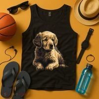 Funny Golden Retriever Puppy Puppies Tank Top thumb 4