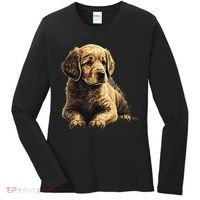 Funny Golden Retriever Puppy Puppies Women's Long Sleeve Shirt thumb 0