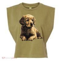 Funny Golden Retriever Puppy Puppies Garment-Dyed Women's Muscle Tee thumb 0