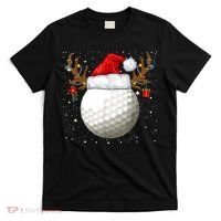 Funny Golf Reindeer Santa Hat Christmas Holiday Gifts TShirt T-Shirt thumb 0