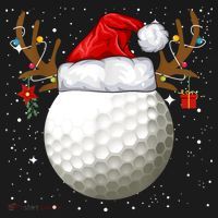 Funny Golf Reindeer Santa Hat Christmas Holiday Gifts TShirt Coaster thumb 2