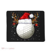 Funny Golf Reindeer Santa Hat Christmas Holiday Gifts TShirt Mousepad thumb 0