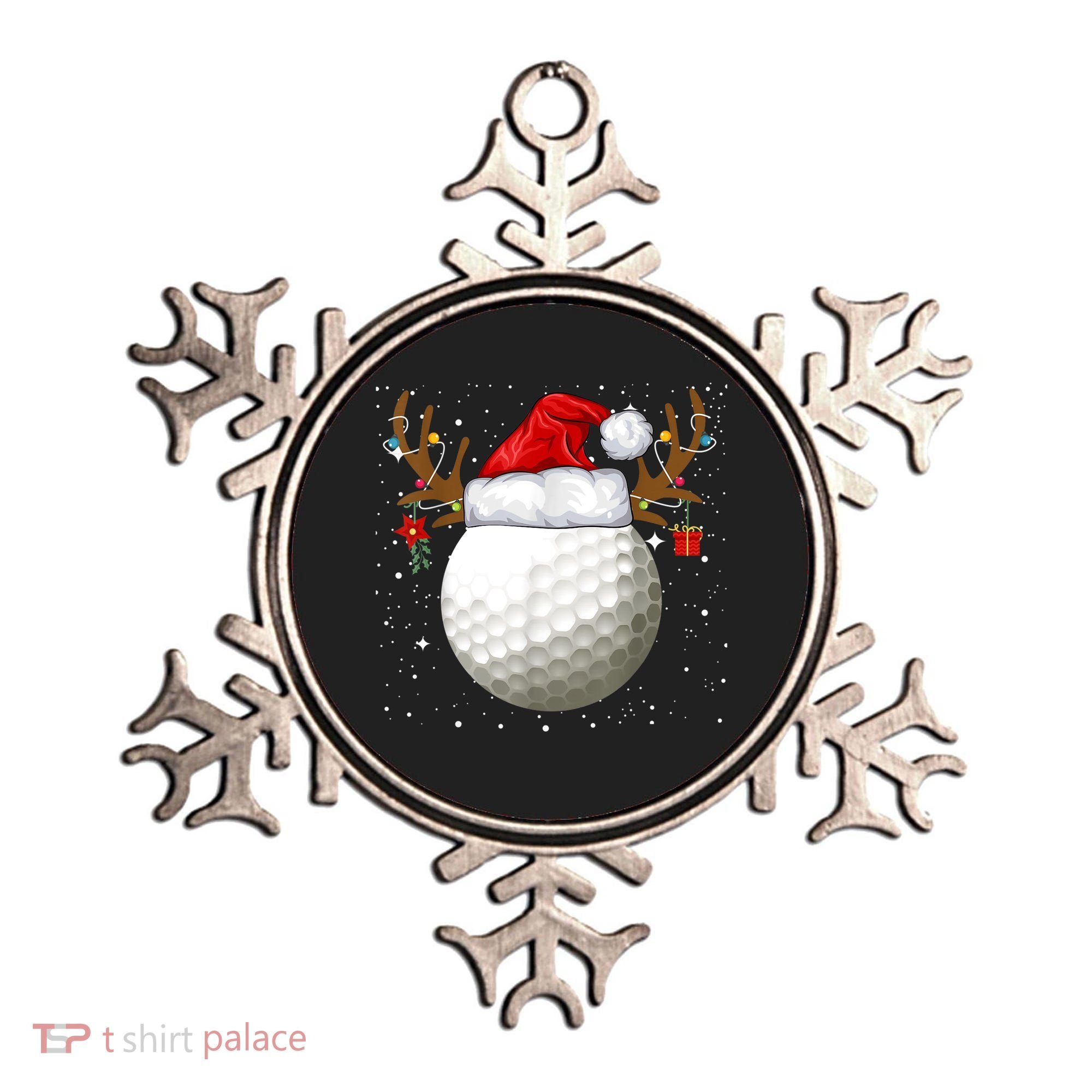 Funny Golf Reindeer Santa Hat Christmas Holiday Gifts TShirt Ornament