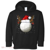 Funny Golf Reindeer Santa Hat Christmas Holiday Gifts TShirt Toddler Hoodie thumb 0