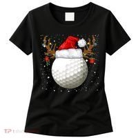 Funny Golf Reindeer Santa Hat Christmas Holiday Gifts TShirt Women's T-Shirt thumb 0