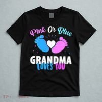 Funny Gender Reveal Party Pink Or Blue Grandma Loves You T-Shirt thumb 5