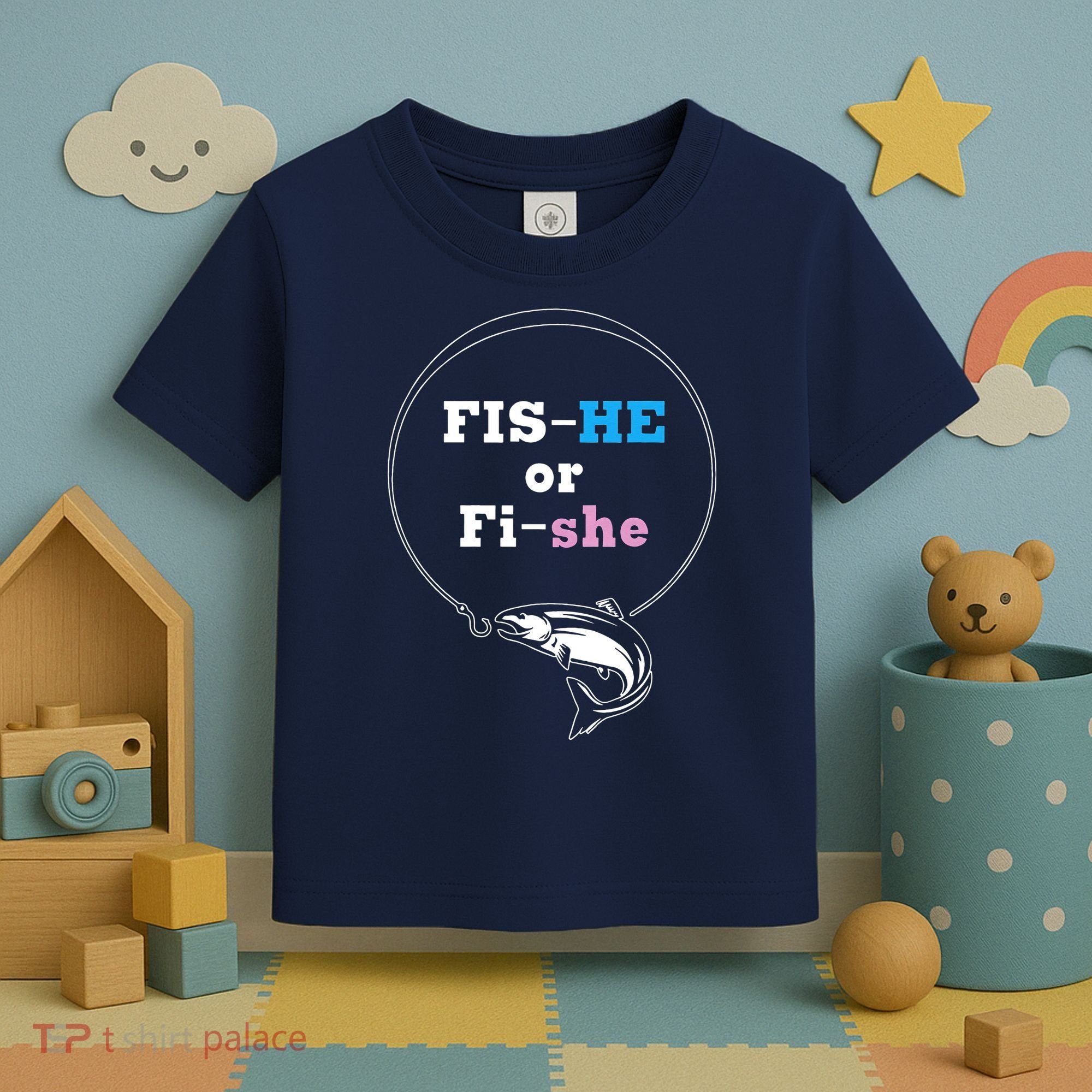 Fishing Gender Reveal Party Ideas Fishe Toddler T-Shirt