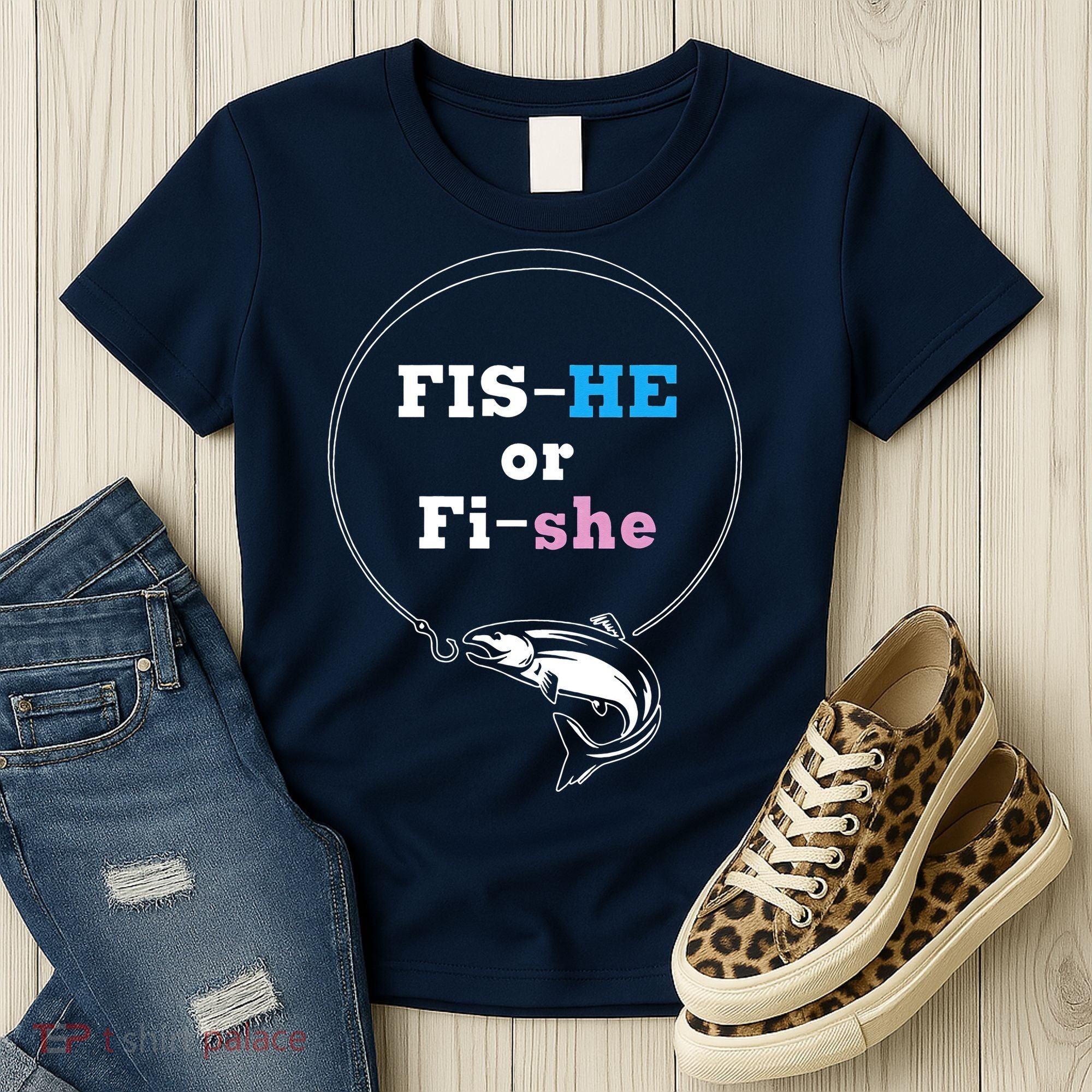 Fishing Gender Reveal Party Ideas Fishe Women's T-Shirt