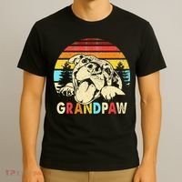 Funny Grandpaw Retro Vintage Pitbull Lovers Grandparents Day T-Shirt thumb 3