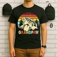 Funny Grandpaw Retro Vintage Pitbull Lovers Grandparents Day T-Shirt thumb 6