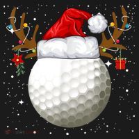 Funny Golf Reindeer Santa Hat Christmas Holiday Gifts Hoodie thumb 2