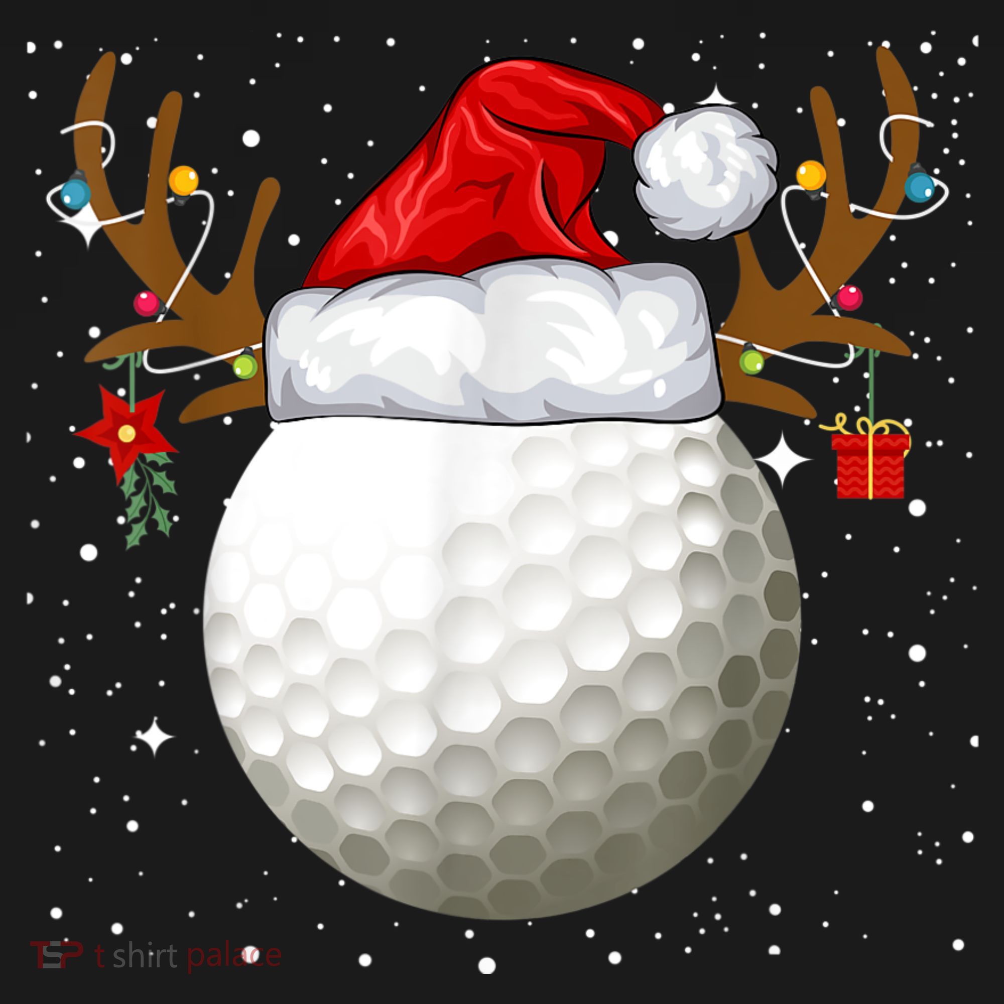 Funny Golf Reindeer Santa Hat Christmas Holiday Gifts Women's Tank Top