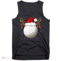 Funny Golf Reindeer Santa Hat Christmas Holiday Gifts Tank Top thumb 0