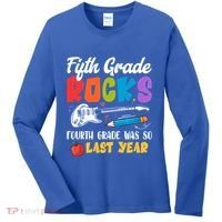 Fifth Grade Rocks 4Th Grade Was So Last Year Back To School Cute Gift Women's Long Sleeve Shirt thumb 0