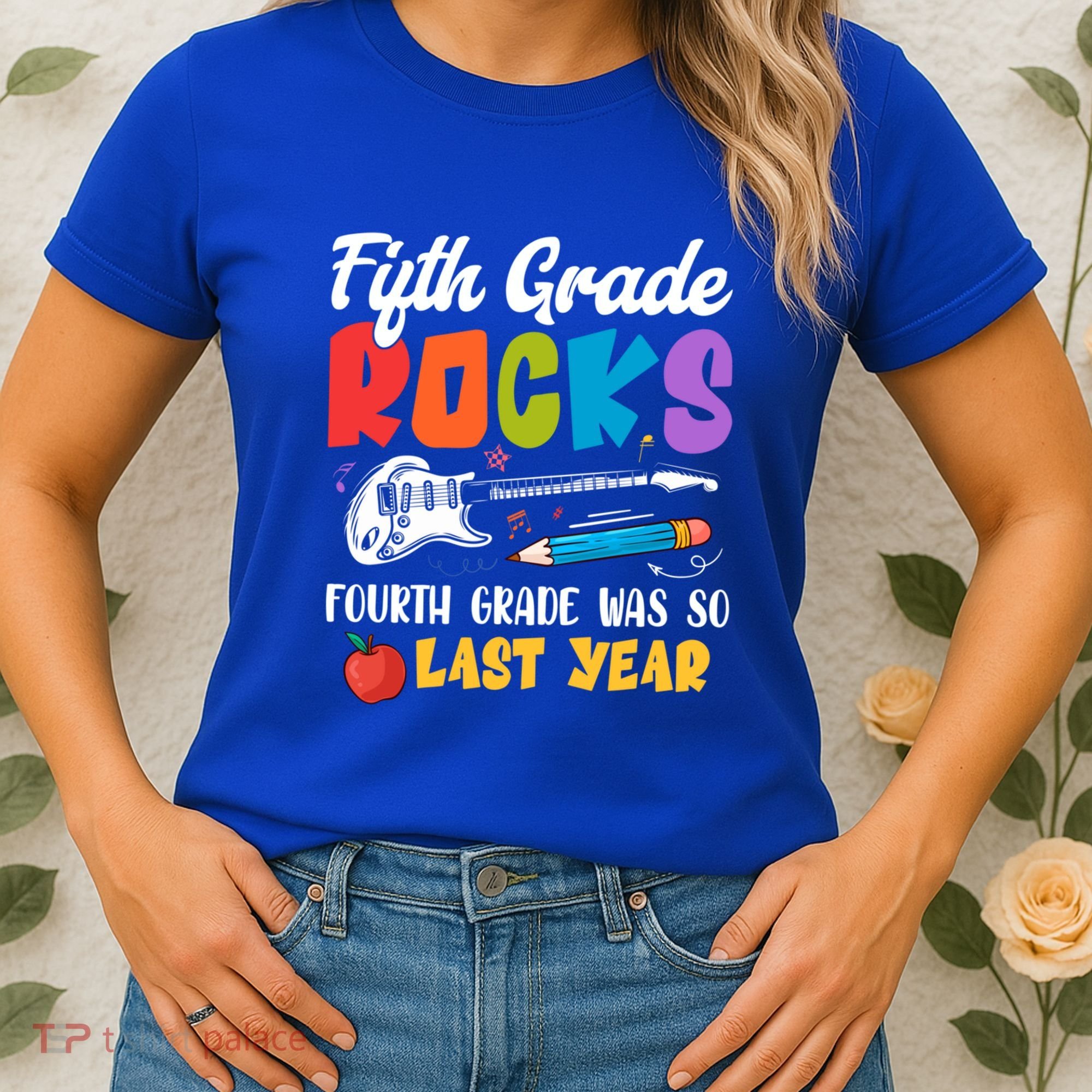 Fifth Grade Rocks 4Th Grade Was So Last Year Back To School Cute Gift Women's T-Shirt
