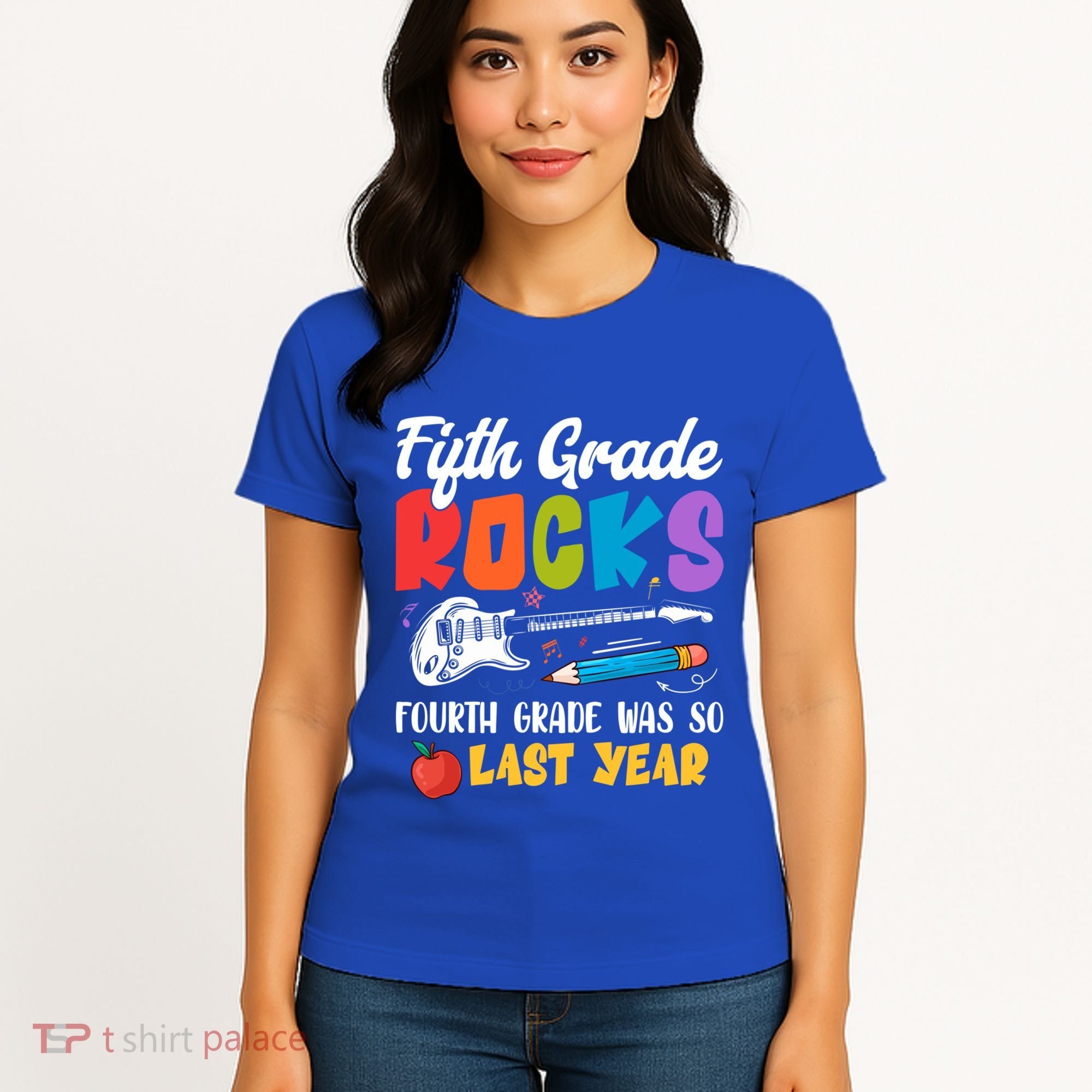 Fifth Grade Rocks 4Th Grade Was So Last Year Back To School Cute Gift Women's T-Shirt