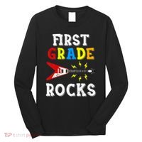 First Grade Rocks Guitar Music Gifts First Day Of School Long Sleeve Shirt thumb 0