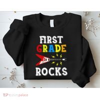 First Grade Rocks Guitar Music Gifts First Day Of School Sweatshirt thumb 2