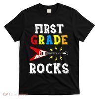 First Grade Rocks Guitar Music Gifts First Day Of School T-Shirt thumb 0