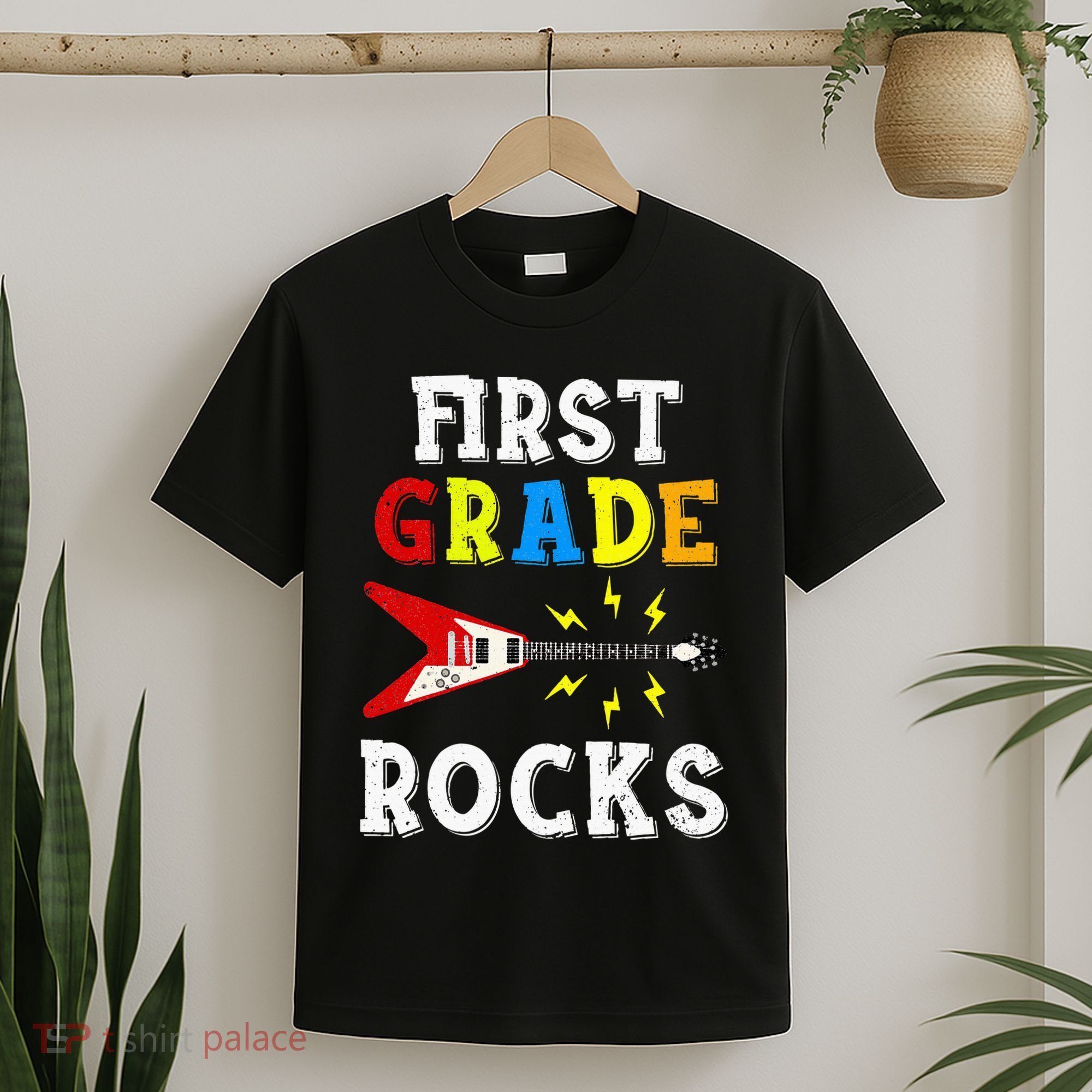 First Grade Rocks Guitar Music Gifts First Day Of School T-Shirt