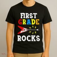 First Grade Rocks Guitar Music Gifts First Day Of School T-Shirt thumb 3